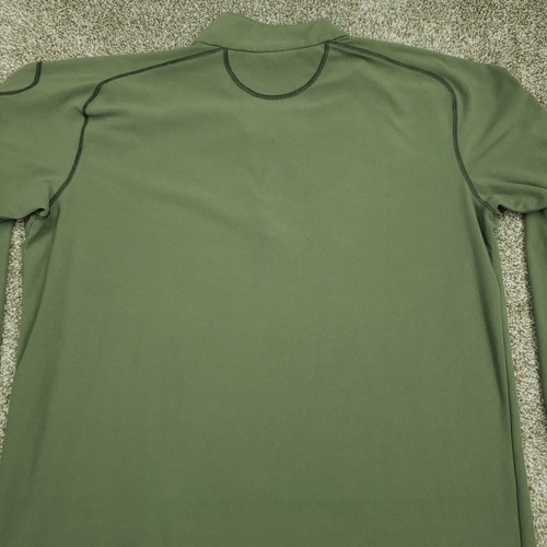 ExOfficio Pullover Men Large Green 1/4 Zip Knit Polyester Thumbholes FLAW - Picture 12 of 20