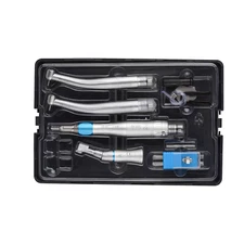 Dental Air Turbine LED High Speed Handpiece + Low Speed Handpiece Kit 4H US