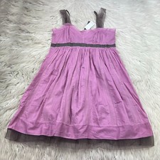 NWT LOFT Women's 6 Pink Gray Fit Flare Dress Fairycore Empire Y2K