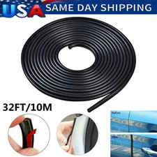 32ft U Shape Rubber Seal Car Door Edge Guard Molding Trim Protectors Strip Black