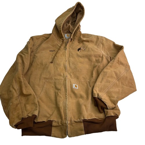 Vtg Carhartt J131 BRN Mens Duck Thermal Lined Active Work Jacket Size