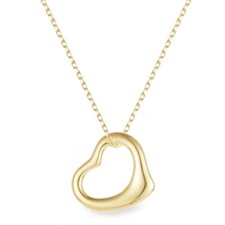Open Heart Pendant 18 Necklace 14k Yellow Gol...