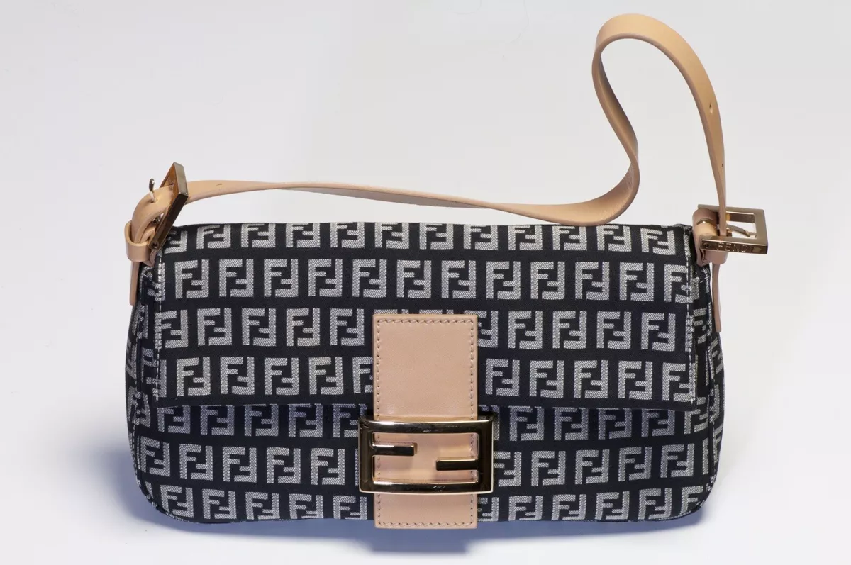 Fendi Brown Zucca Logo Baguette Bag