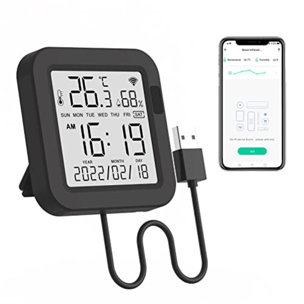 eMylo Sensore WiFi per Temperatura e Umidità con IR Remote