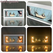 Anime Genshin Impact Ganyu papier découpé décoration veilleuse 3D boîte à ombres lampe cadeau