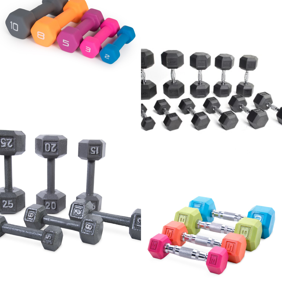 CAP Barbell Dumbbells Cast Iron Rubber, Hex in Multiple Colors - Main Image