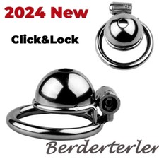2024 New Metal Click Lock Chastity Cage Male Anti-Cheating Lock Ring Male Device