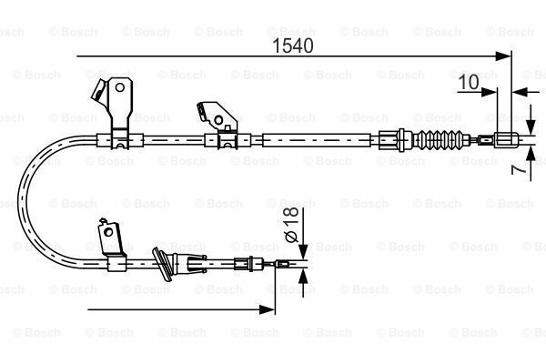 Bosch Handbremsseil Links FüR Mitsubishi Colt CZC Vi; Smart Forfour (454)-image