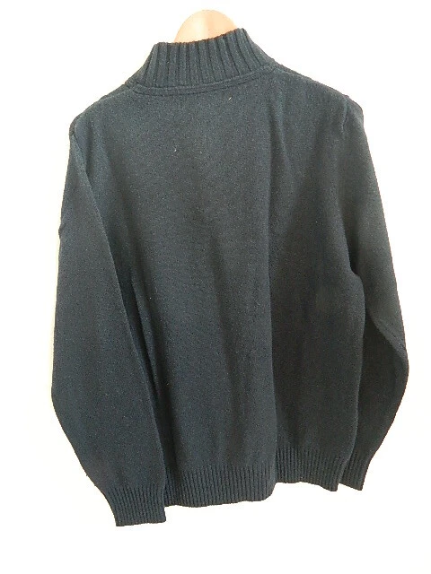 Mens Savile Row Company London Lambs Wool  Nylon Blue Crew Neck 14 Zip Sweater - Image 2 of 4