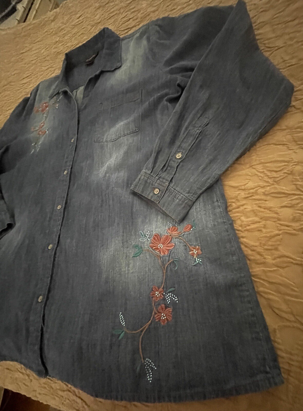 Multiples Button Front Lightweight Denim Long Sle… - image 10