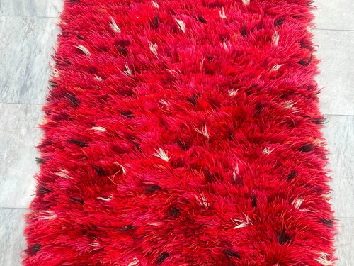 Vintage Swedish Rya Scandinavian Soft Rug Bedroom Floral Fluffy Rug 130x80 cm - Picture 2 of 8