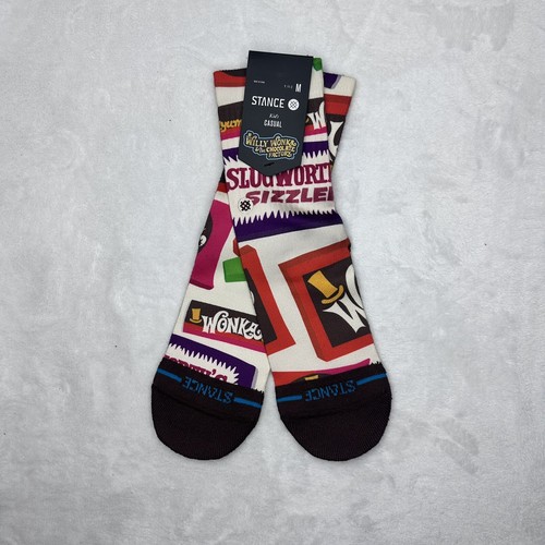 Stance x Willy Wonka Chocolate Factory Kids Casual Crew Socks Youth Medium 11-2