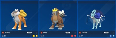 Shiny 6IV XXXL WIN2011 Raikou Entei & Suicune Events Pokemon Scarlet/Violet