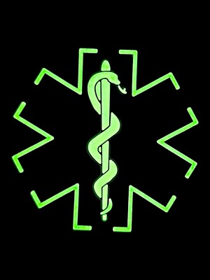 Toppa Ricamata Tattica Con Stella Della Vita – Paramédico, Medical, EMT – Morale Patch Per Uniformi E Zaini
