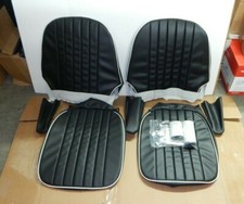 New Vinyl Seat Covers Upholstery Set Austin Healey Sprite Bugeye Black W White