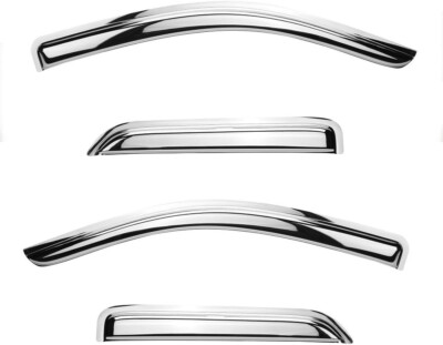 Crew Cab Chrome 4 Door Window Visor Rain Sun Guard Vent 14-18 Silverado