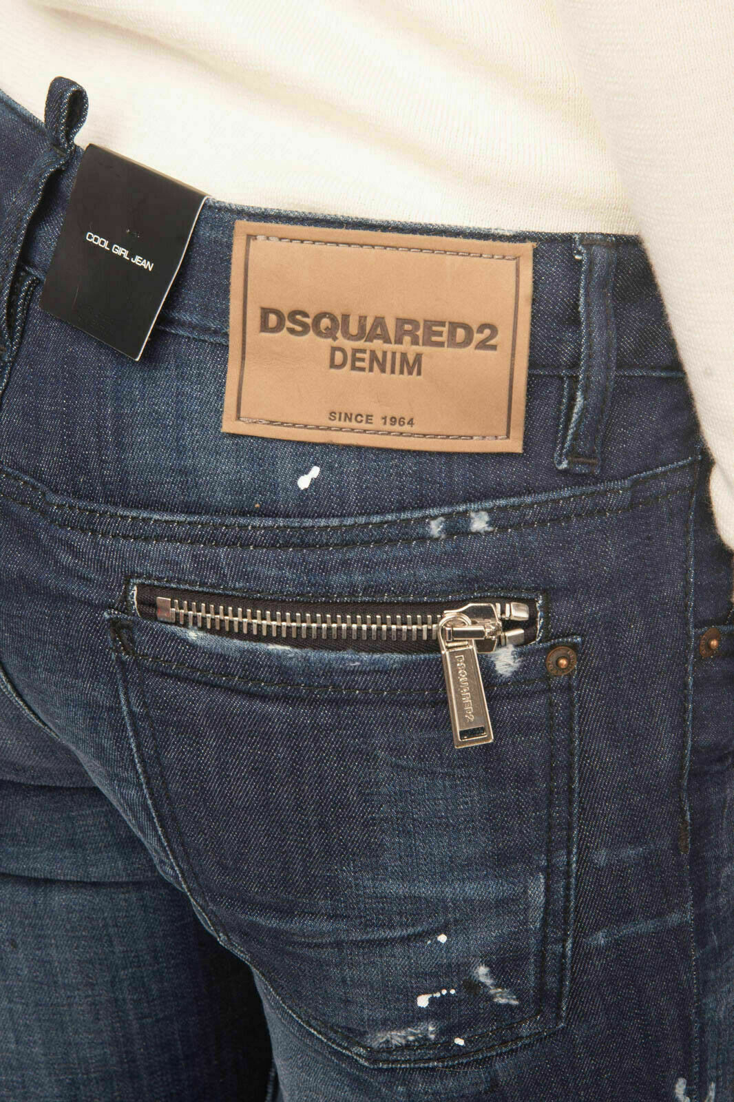 RRP 500 Authentic DSQUARED Ripped Paint Splatter cropped jeans S75LA0730 size 38 image 7