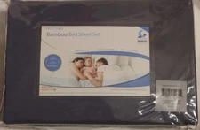 HOTEL SHEETS DIRECT TWIN Sheet Set Navy Blue Bamboo  Cooling 3pc