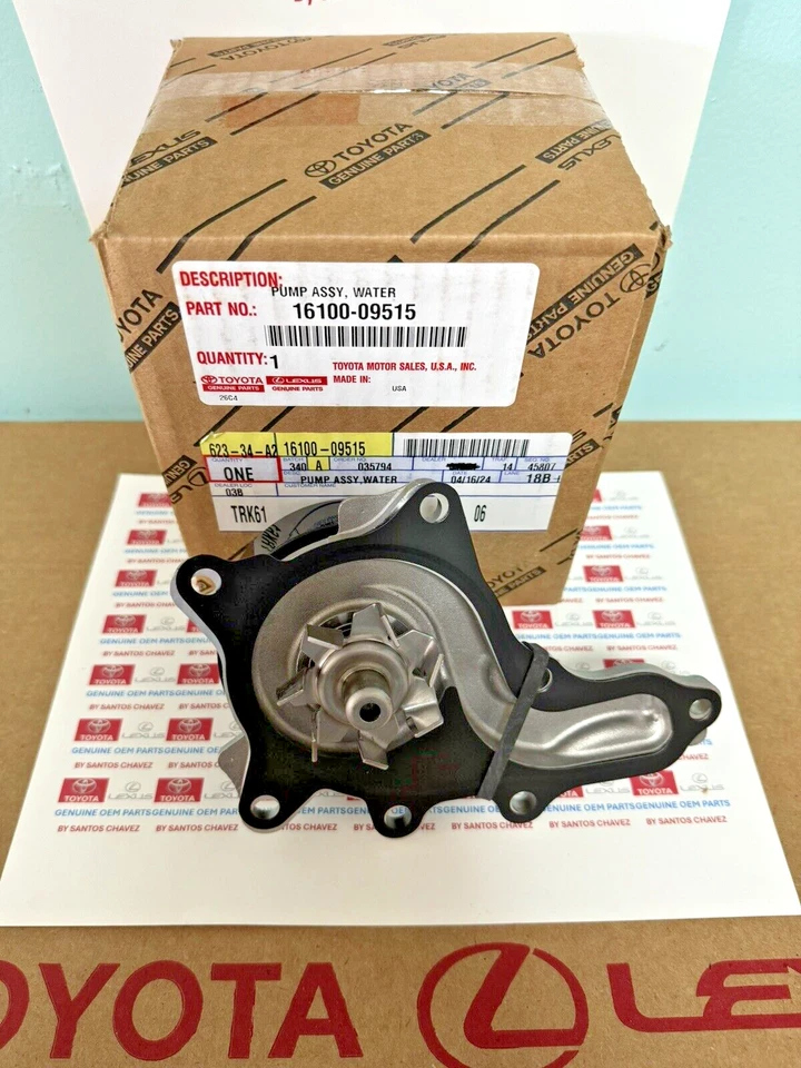 Bomba de agua del motor Toyota 2009-2019 con junta pieza original OEM 16100-09515 Foto 2 de 4