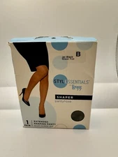 Style Essentials By Leggs Shaper Pantyhose Size B Sheer Toe Black