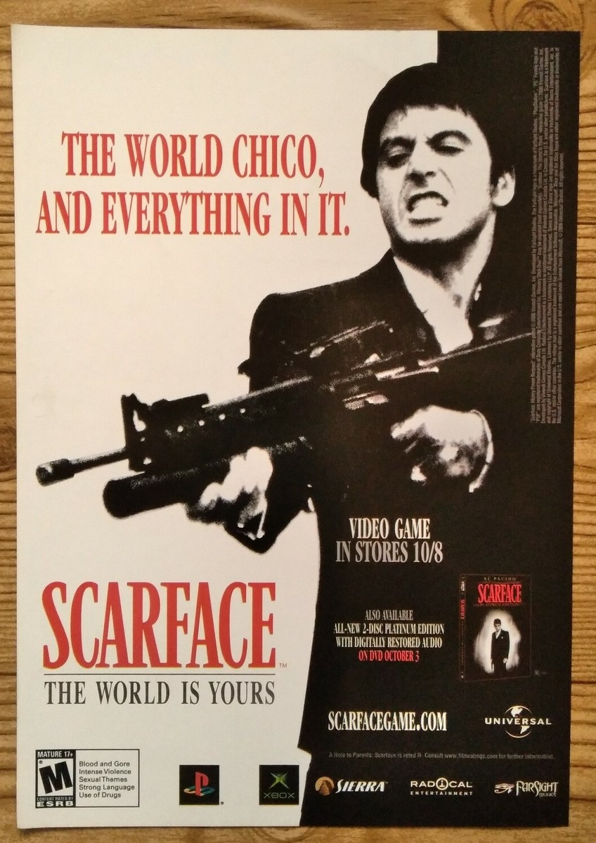 Scarface The World is Yours Xbox PS2 2006 Print Ad/Poster Official