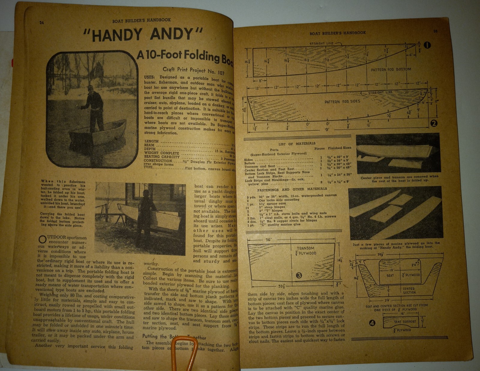 1952 MAGAZINE "BOAT BUILDERS HANDBOOK" 33 BOAT PLANS TO BUILD eBay