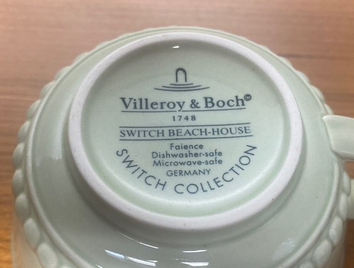 Villeroy & Boch Switch Beach House Faience Breakfast Cup 4 3/4” Germany Mint - Picture 4 of 4
