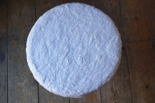 Vintage Tulip Vanity Stool Fluffy White Seat - Picture 4 of 12