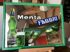specchio pubblicitario vintage MENTA FABBRI 43x59cm originale 80'/90'