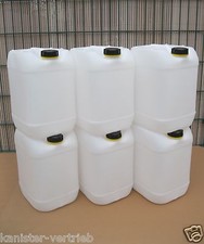 6 x 20 Liter Kanister Camping Trinkwasserkanister Getränkekanister natur, weiß