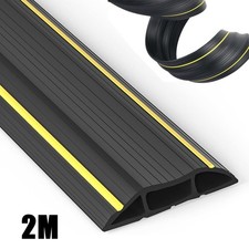 2M Black Floor Cable Protector Cable Tidy Rubber Wire Cover for indoor outdoor