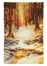 Forest Latch Hook Kit Rug Making Kit By Orchidea, 50x74.5cm Printed canvas