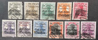 Poland 1916 Wloclawek 11 x stamps all used