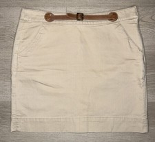 Vintage Ralph Lauren Sport Skirt Size 10 Beige Leather Strap Equestrian Utility