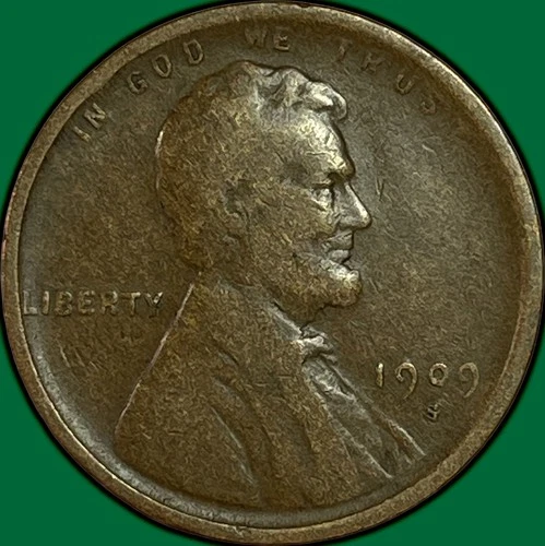 1909-S Lincoln Wheat Cent Fine F Coin #36364