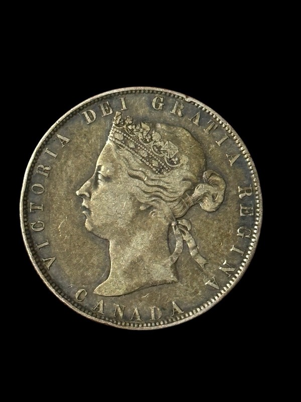 1870 Canada 50 Cents Queen Victoria Silver Better Grade Nice Surfaces