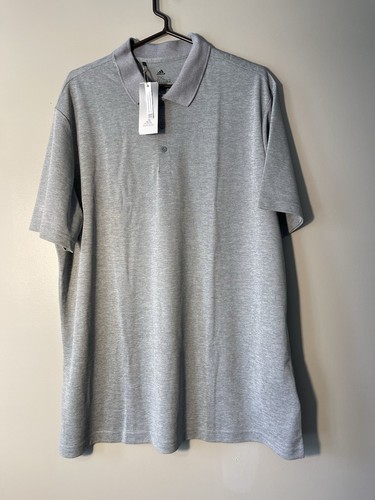 Adidas Adi Performance Golf Polo Shirt Mens 2XL Grey Heather Regular Fit New - Picture 2 of 6