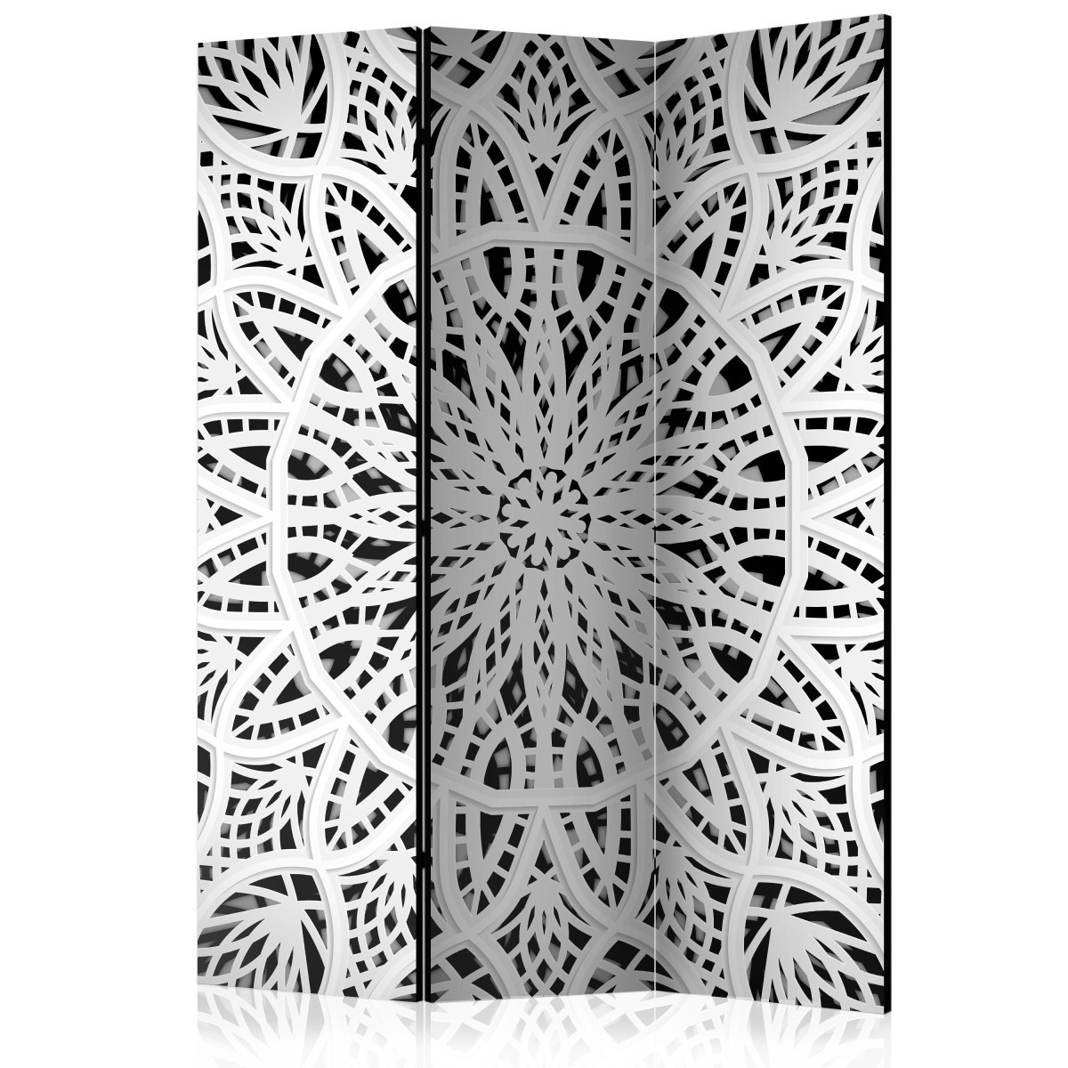 Paravent 3 volets White Mandala pour cacher le désordre et diviser la pièce