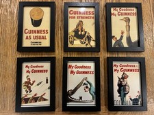 Vintage Guinness Pub Picture Frames Set Of 6 Wall Hanging Or Standing