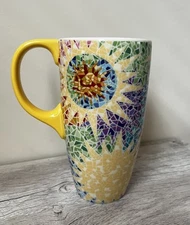 Giordano Di Ponzano GdP Mosaic Tile Vibrant Sunburst Tall Coffee Tea Cup Mug