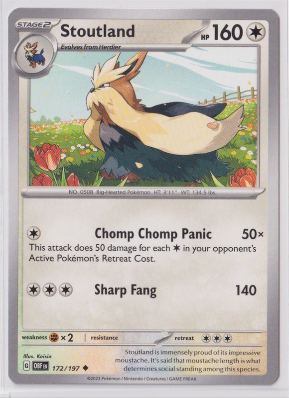 Pokemon Scarlet and Violet Obsidian Flames 172/197 Stoutland