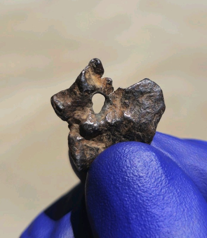 Agoudal Iron Meteorite 3.274g Individual Natural Hole Rare IIAB Iron COA