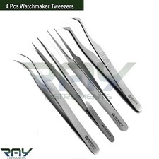 4 Pcs Professional Watchmaker Repair Tweezers Watches Repair Making Tools