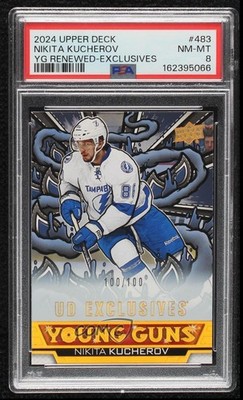 2024 Series 2 Young Guns Renewed Exclusives /100 Nikita Kucherov #483 PSA 8 0k41