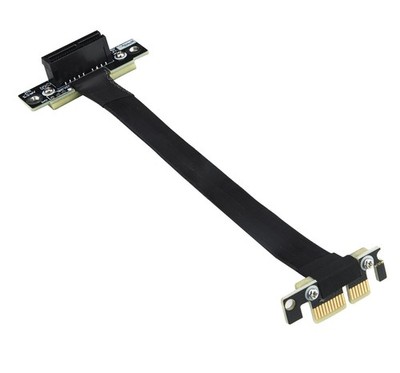 PCIe 3.0 Riser-Kabel, X1 auf X1, Männlich auf Weiblich, 90° auf 90°, 30cm, P3...
