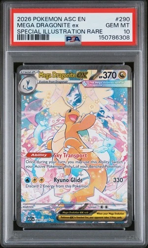 2026 POKEMON ASCENDED HEROES SPECIAL ILLUSTRATION RARE MEGA DRAGONITE EX PSA 10