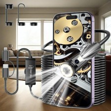 New Dual Lens Endoscope Camera 1920P Borescope w/ 8 LED Lights for iOS/Android