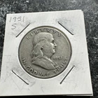 1951-S BEN FRANKLIN HALF-DOLLAR 90% SILVER SAN FRANCISCO .50¢ UNITED STATES
