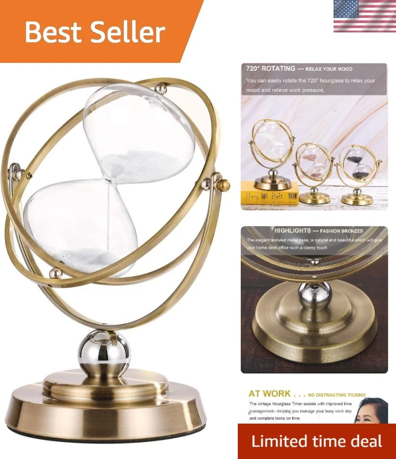 Hourglass Timer 60 Minutes Sand Timer: Antique Sand Clock 60 Minutes, Vintage...