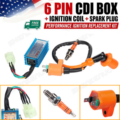 For Gy6 Motorcycle Scooter ATV 50cc 125cc 150cc Ignition Coil CDI Spark Plug Kit